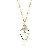 Lantisor argint placat cu aur galben triunghiuri cu pietre DiAmanti Z1850NG_W-DIA